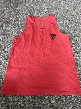 Men's Red Tank Top with Chest Logo
